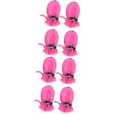 8 Pcs Set Anti- Slip Shoes Pet Shoes Dog Shoes Rain Boots Set Pink Floor