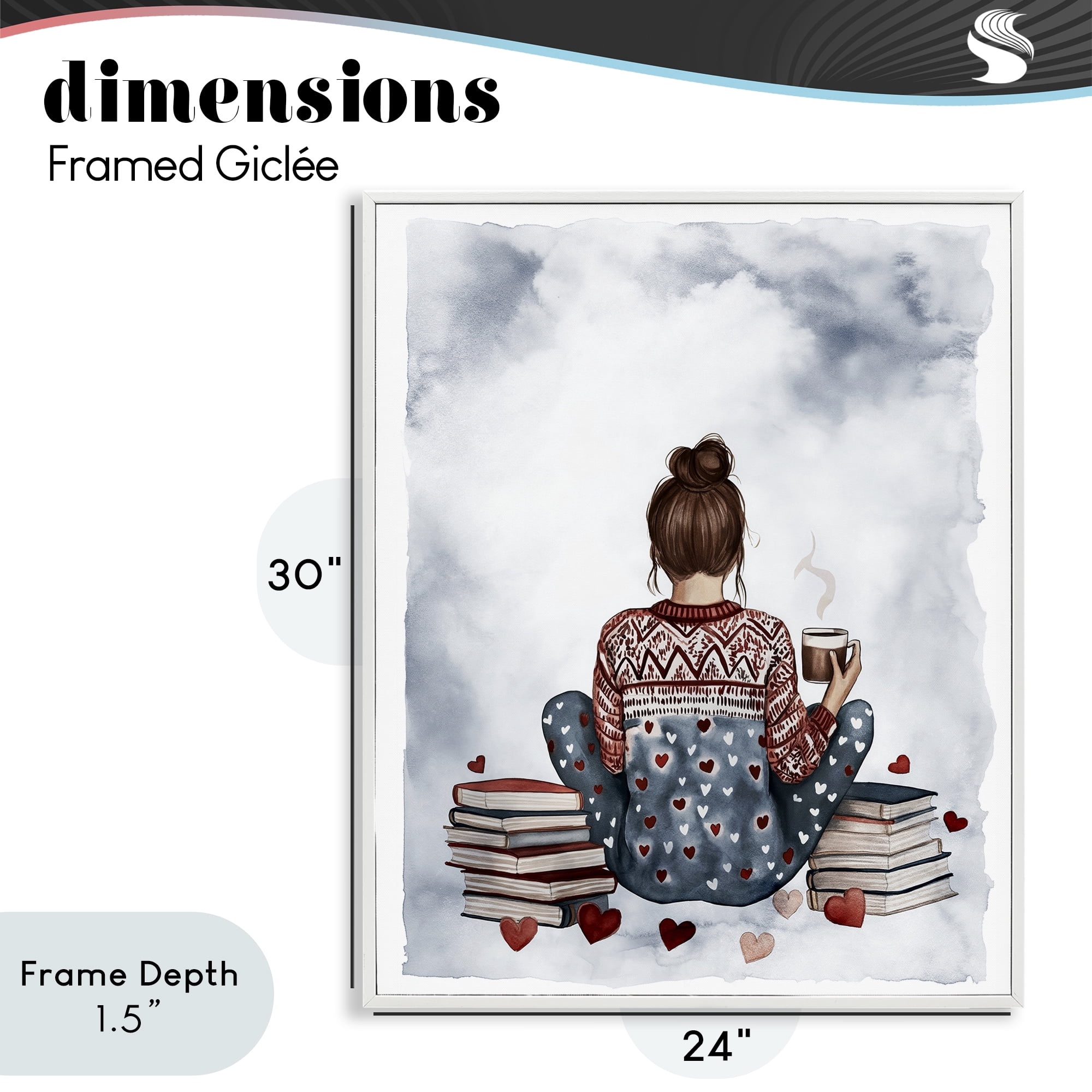 Stupell Industries Cozy Ritual Reader White Framed Giclee Art, design by Svetlana Aleynikova