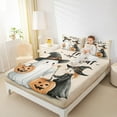 thumbnail image 4 of jejeloiu Trick Or Treat Twin Sheet Sets,Lovely Witch Ghost Twin Fitted Sheet,Happy Halloween Pumpkin Flat Sheet For Child,Breathable Home Decor,3pcs, 4 of 7