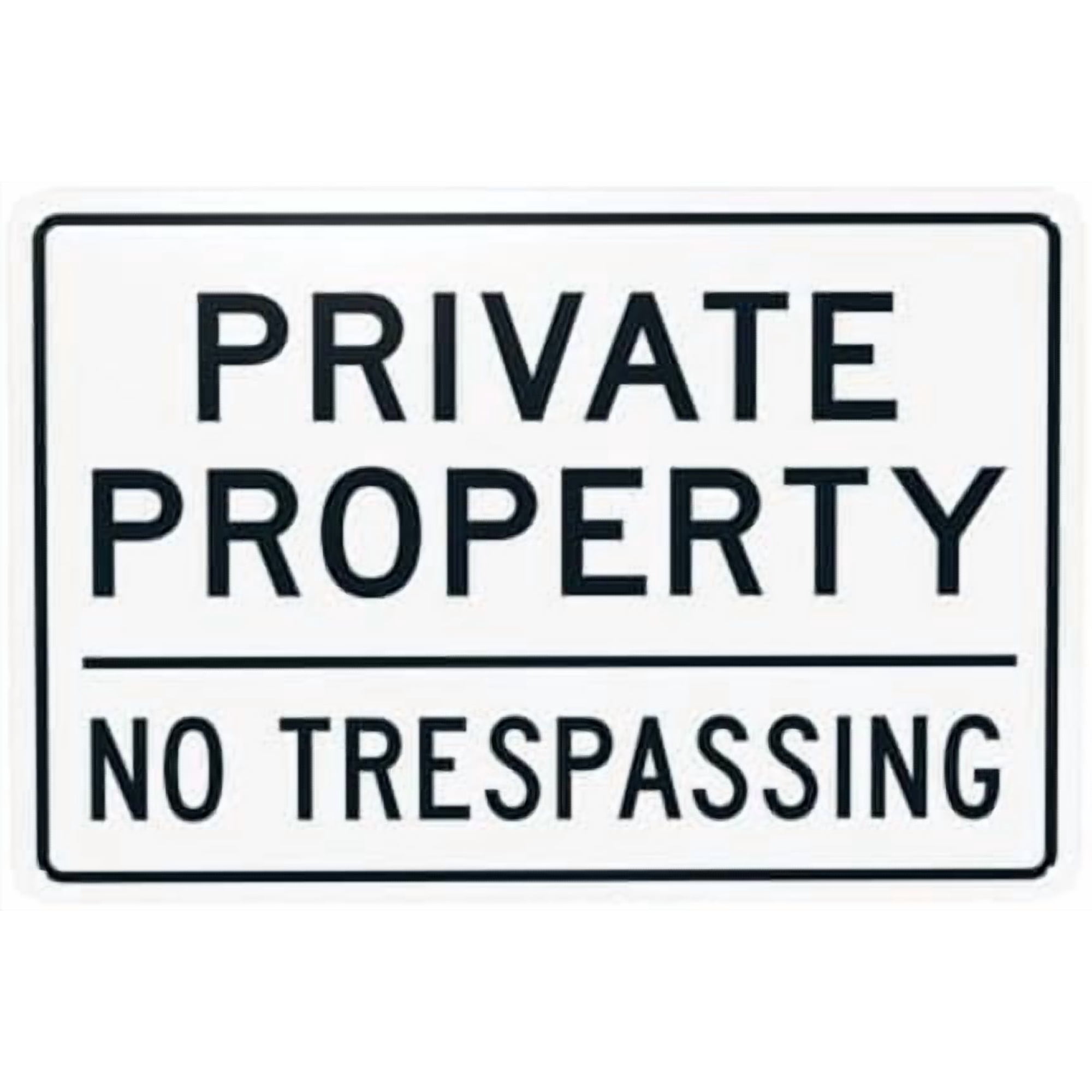 2 Pack Metal Tin Sign Private Property Sign No Trespassing Black Warning Sign Private Property Security for Home Business Outdoor Indoor Garage Street Wall Safety Caution Custom Decor 12 x 8 Inch