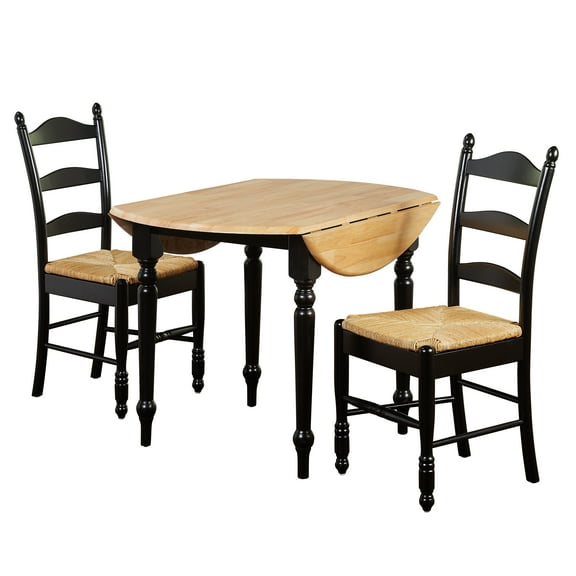 Ladderback 3-Piece Double Drop Leaf Dining Set, Multiple Colors