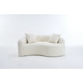 thumbnail image 6 of Living Room Sofas LY-042 S-Curved Chenille Sectional Sofa: Dual-Depth (21.3" & 26.8"), White, No Assembly, Compact for Small Spaces, 400 lbs, 66.9" L,Comfortable Sofas, 6 of 12