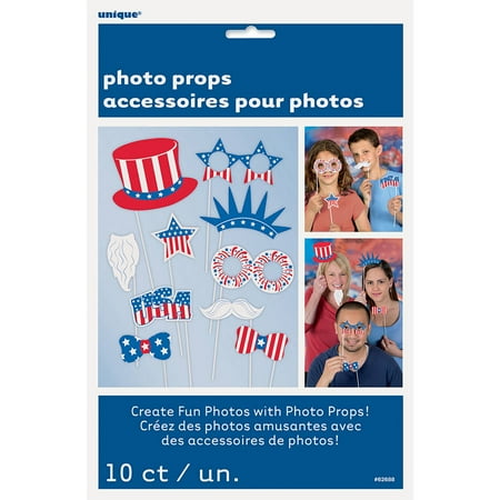 Patriotic Photo Booth Props, 10-Count