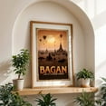 thumbnail image 4 of Bagan Travel Poster: Land of a Thousand Temples - Old Bagan Mandalay Region Myanmar (Burma) Illustration Travel Poster Sunset Vintage Landscape Architecture Oak Framed Wall Art Print 12 x 18 inches, 4 of 59