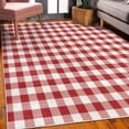 thumbnail image 3 of Plaid Decorative Rug, Lumberjack Fashion Buffalo Checks Pattern Retro Style Grid Composition, Quality Carpet for Bedroom Dorm and Living Room, 6 Sizes, Red and White, by Ambesonne, 3 of 4
