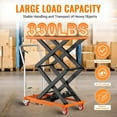 thumbnail image 2 of Double Scissor Lift Table, 330lbs Capacity 50" Lifting Height, Hydraulic Lift Table Cart with Locking Wheels and Non-Slip Pad, Hydraulic Scissor Cart for Material Handling and Transportation, 2 of 7