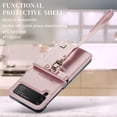 thumbnail image 3 of For Samsung Galaxy Z Flip4 5G Cover Shockproof Luxury Leather Case，Protective Anti-fall Case Cover With Long lanyard, 3 of 5