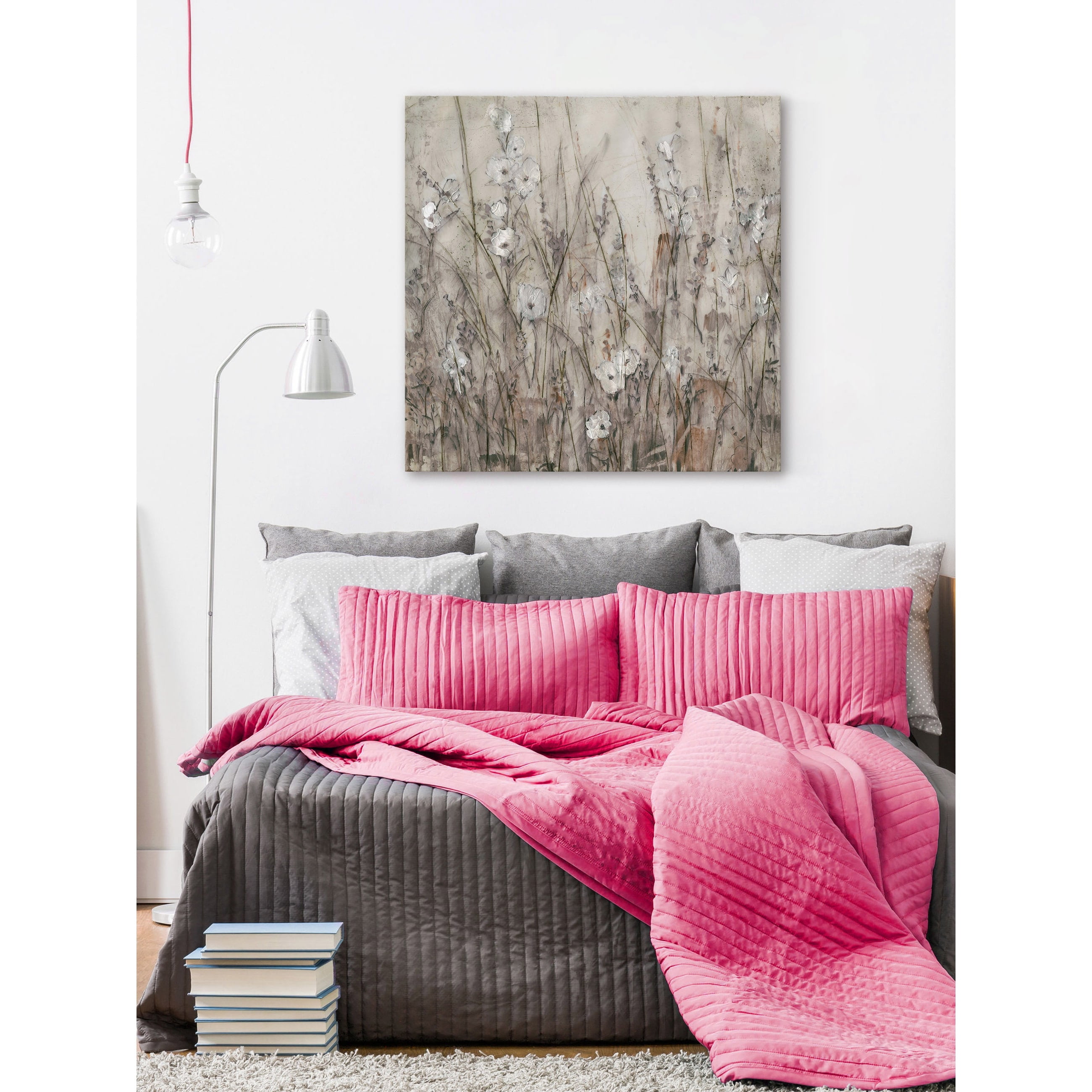 Marmont Hill "Tiny White Blooms" Painting Print on Wrapped Canvas