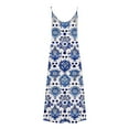 thumbnail image 4 of Ovzne Robes pour Femmes Robe pour Femme Robes d'Été pour Femmes Imprimé Sans Manches Col Rond Robe Décontractée Longues Robes d'Été Imprimées Liquidation, 4 of 5