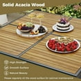 thumbnail image 3 of Spaco 5 Pieces Patio Dining Set with Acacia Wood Tabletop, Patio Furniture Set for Patio, Garden, Backyard, Light Brown, 3 of 13
