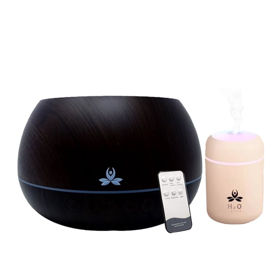 Incensesticks 1000 ml Oil Diffuser for Large Spaces, Dark Brown, Includes 300 ml Car Humidifier