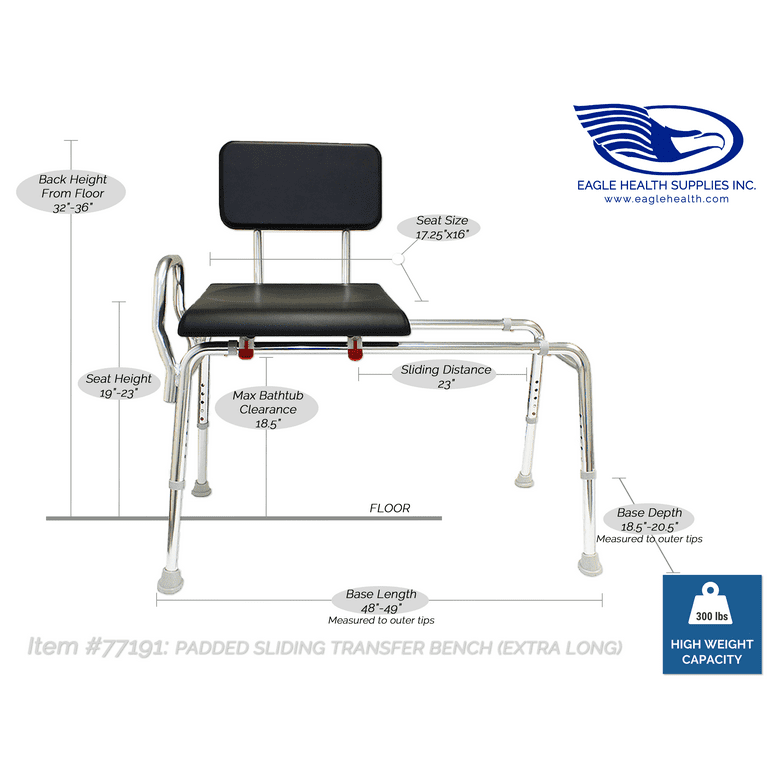 Extra tall shower transfer bench hot sale