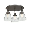 thumbnail image 3 of Innovations Lighting  Cone - 3 Light 18" Flush Mount Oil Rubbed Bronze/Seedy, 3 of 5