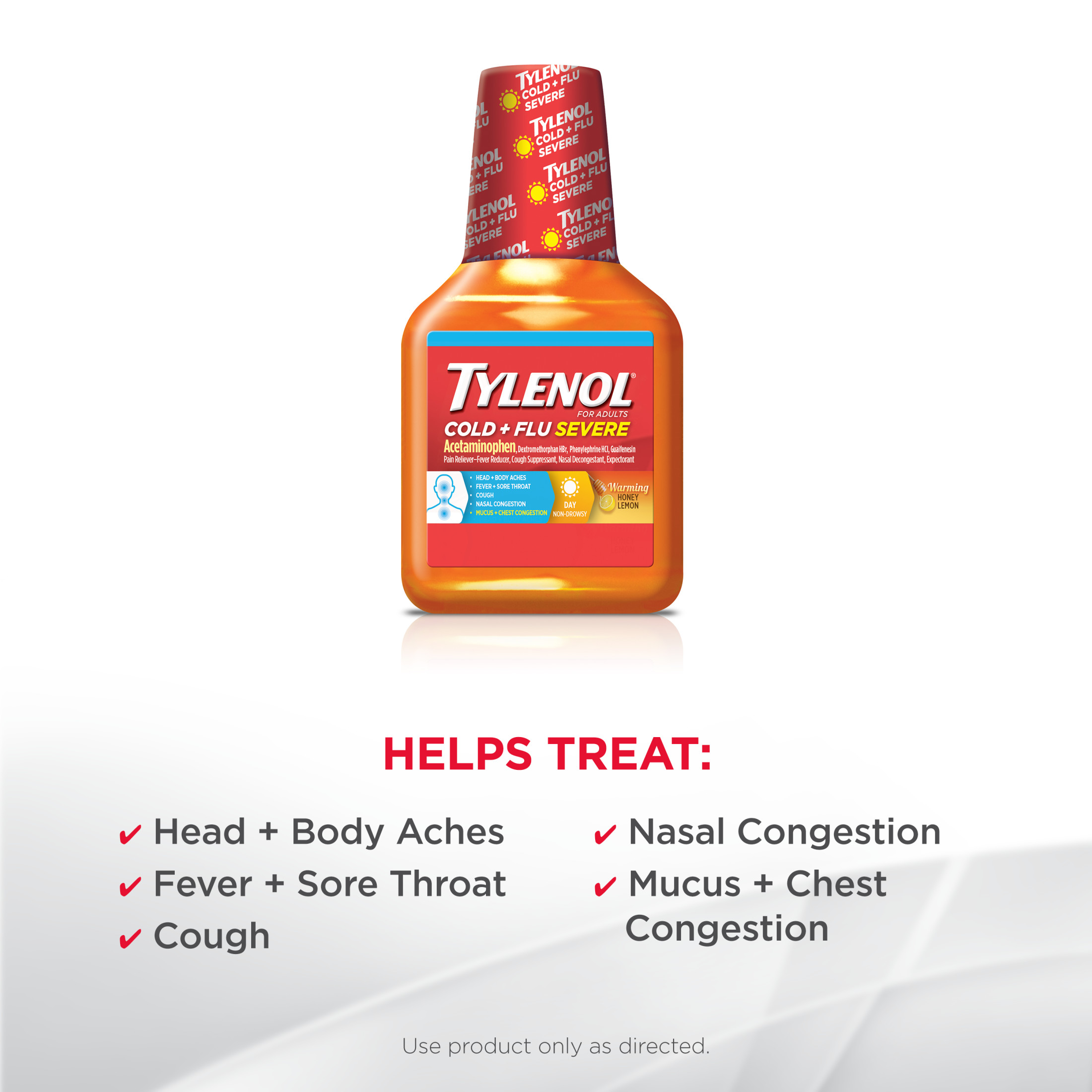 Tylenol Cold + Flu Severe Flu Medicine, Honey Lemon Flavor, 8 fl. oz - image 3 of 12