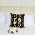 thumbnail image 2 of Unique Bargains 1 Piece Gold Foil Print Decorative Throw Pillow Cover 18" x 18" Black&Gold, 2 of 7