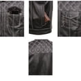 thumbnail image 6 of Milwaukee Leather MLM3525 Men's Black 'Paisley' Accented White Stitching Leather Vest – w/Armhole Trim Open Collar Design 5X-Large, 6 of 9