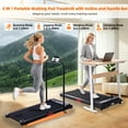 thumbnail image 3 of 3.0HP Portable Under Desk Treadmill with Handle Bar & Incline, 0.6-7.6 mph, 350 lbs Capacity, Walking Pad for Home Workout, Jogging, Cardio, 3 of 8