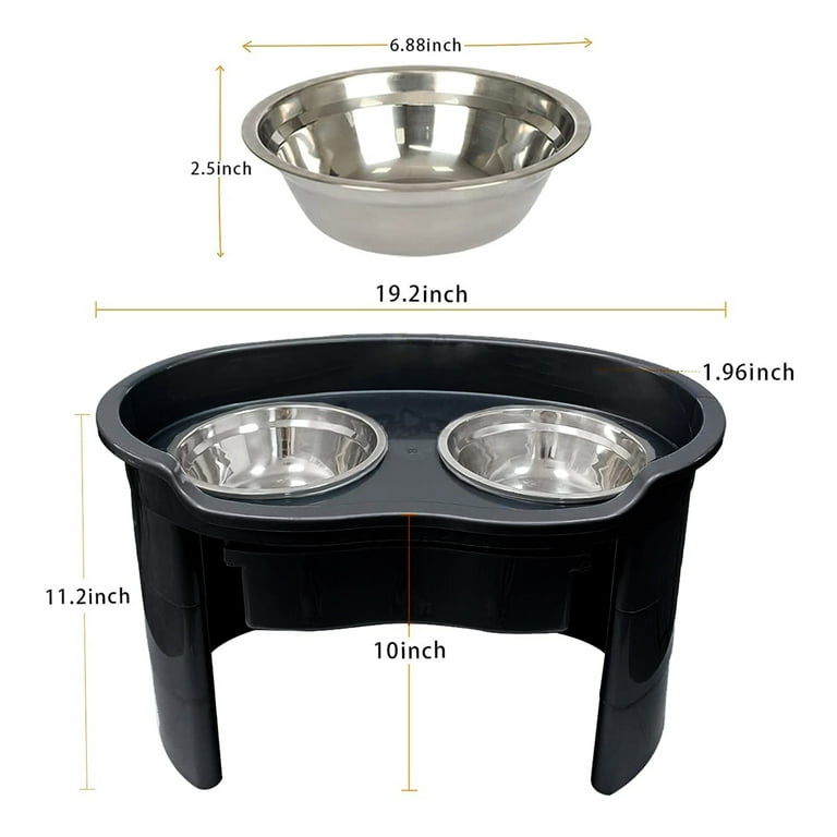 Elevated Dog Feeder Adjustable Pet Food Water Bowls Stainless
