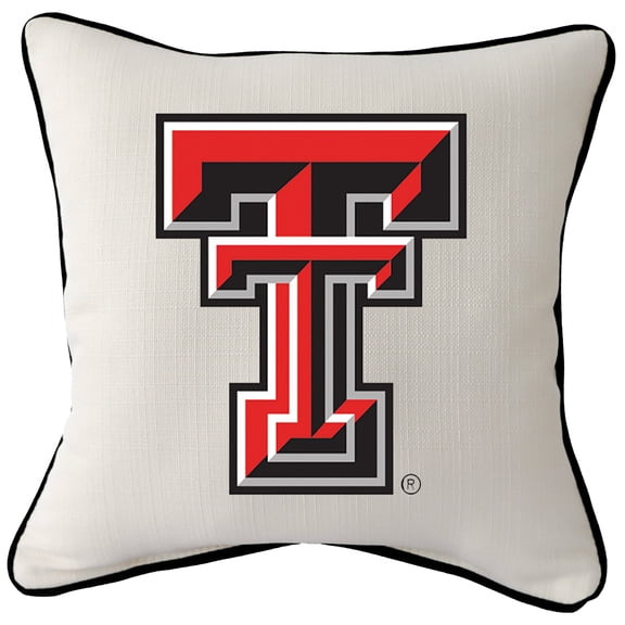 Texas Tech Red Raiders Logo Square Piped Pillow