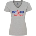thumbnail image 3 of Inktastic Boat Hair Don't Care, Anchor, Sailing - Red Blue Women's V-Neck T-Shirt, 3 of 5