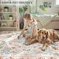 thumbnail image 6 of SUNDEREY 5'x7' Floral Washable Rugs, Boho Area Rug for Living Room, Soft Large Bedroom Rug 5x7ft Under Bed, Flower Non Slip Ultra Thin Carpet for Dining Room Nursery Office, Beige, 6 of 8