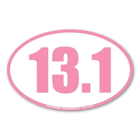 13.1 Half Marathon Pink Oval Magnet