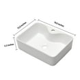thumbnail image 3 of 19"x15" White Ceramic Rectangular Vessel Bathroom Sink, 3 of 8