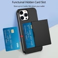 thumbnail image 3 of Phone Case Compatible with iPhone 15 Pro Max Wallet Case with Credit Card Holder ID Card Slot Shockproof Hard PC TPU Slide Flip Protective Cover for 15 Pro Max 6.7 inch(Black), 3 of 12