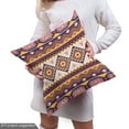 thumbnail image 4 of Ambesonne Aztec Fabric by the Yard Upholstery, Triangles Vibrant Tone Art, 3 Yards, Salmon Eggplant, 4 of 4