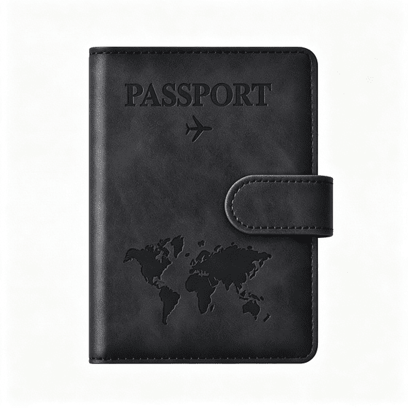 ACDANC Passport Holder for Travel Essentials,Passport Wallet Cover Case for Travel Must Haves Accessories,Passport Book Holders for Women and Men (Black)