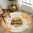 thumbnail image 2 of Large Round Rug 8Ft Washable Non-Slip, Spring Honey Bee Circle Area Rugs for Living Room Bedroom, Watercolor Bee Farmhouse Indoor Floor Mats Carpet Runner for Home Decor, 2 of 8