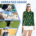thumbnail image 6 of Uorisanigo Lucky Three-Leaf Women's Golf Shirt Size XS Dry-Fit Soft Women's Long Sleeve Athletic Shirts Relaxed Versatile Quarter Zip Pullover for Workout Sports, 6 of 7