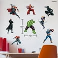 thumbnail image 5 of Marvel The Avengers Wall Decals – Set of 8 Hulk Iron Man Captain America Black Panther Removable Vinyl Stickers for Kids Bedroom Playroom Bathroom - Peel and Stick Room Décor, 5 of 7