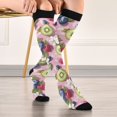 thumbnail image 5 of FORMRS Womens Knee High Socks Casual Long Thick Travel Daily Wear, 1 Pair, Pink Blueberries, 5 of 6