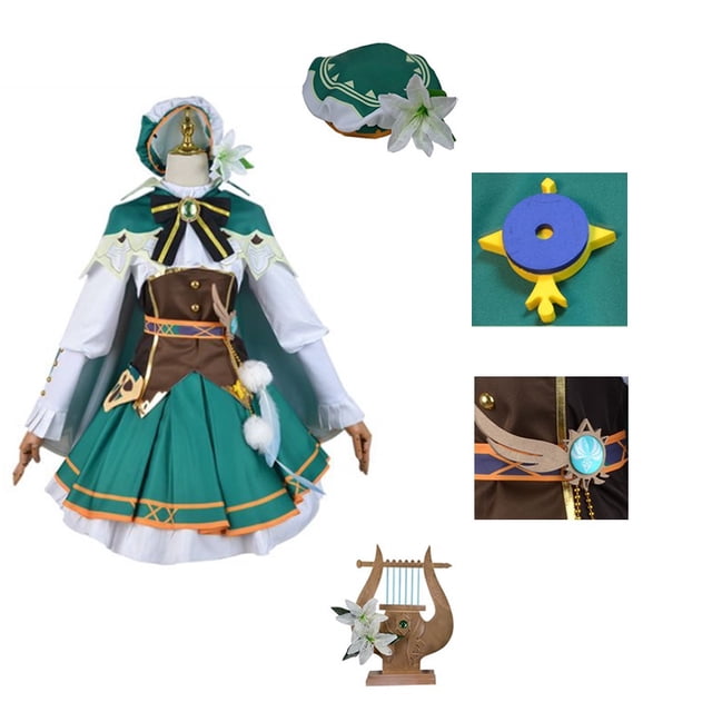 Genshin Impact Venti Cosplay Conjunto Completo Disfraz Vestido De Fiesta Mujeres Adultas Halloween