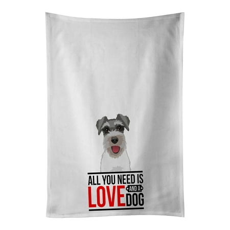 

Schnauzer Salt and Pepper #3 White Kitchen Towel Set of 2 19 in x 28 in