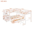 thumbnail image 2 of Harper & Bright Designs L-Shape Triple Bunk Beds with Stairs and Storage Drawers, Twin over Full Bed Attached a Loft Wood Corner Bunked, White, 2 of 16