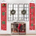 thumbnail image 3 of Feliz Navidad fiesta decoración porche signo puerta delantera colgante pancartas banderas, decoración de pared para casa patio granja, juego de 2 JAMW Sencillez, 3 of 5
