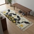 thumbnail image 6 of Entryway Door Mat 2'x 4', Farmhouse Cow Non Slip Washable Throw Rug with Tassels, Spring Pastoral Yellow Floral Vintage Woven Reversible Indoor/Outdoor Rug for Doormat, Porch, Kids Room, 6 of 9