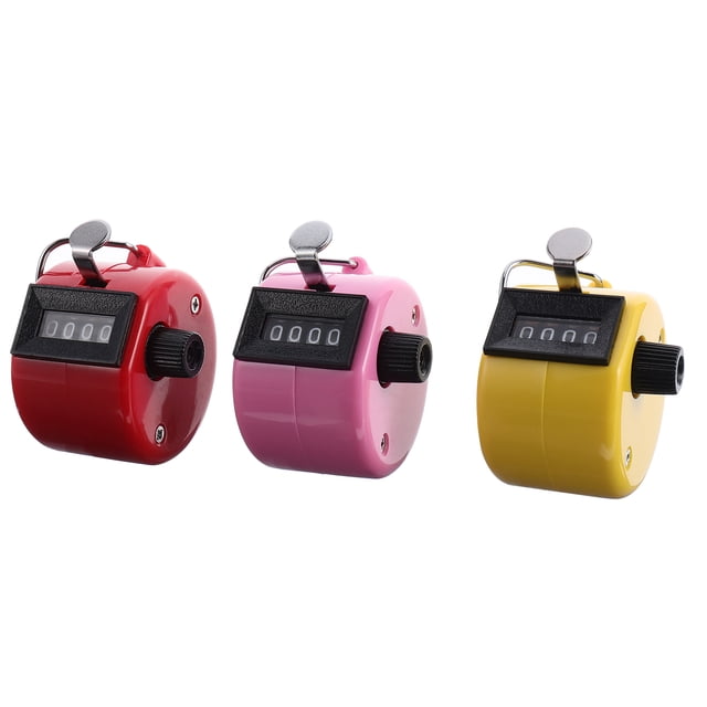 KAKOWELY Electronic Tally Counters 3 Pcs Practical Electronic Tally Counters Manual Digital Counter Random Color2.76"X1.89"X1.57"