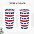 thumbnail image 4 of Kll American Patriotic Stars And Stripes Stainless Stainless Steel Vacuum Insulated Coffee Cup 20 Oz Lids And Straws,1 Metal Straws,1 Cleaning Brush, 4 of 9
