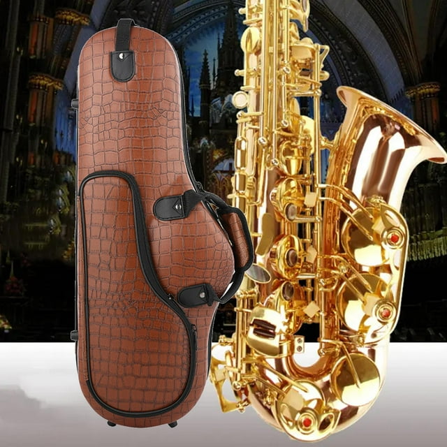 BELOVING Alto Saxophone Case Oxford Cloth Backpack with External Pocket Beginner Case brown