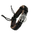 thumbnail image 2 of Pulseras de Cuero Minnieouse con Dije de Cuerda Trenzada Ajustables Retro Negro, 2 of 6
