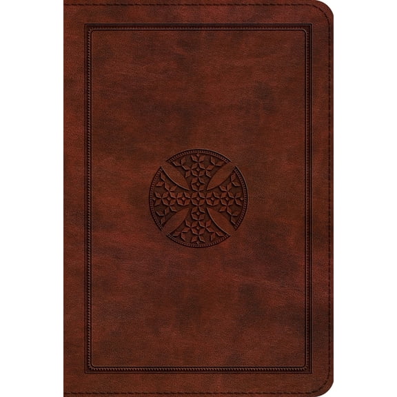 ESV Large Print Compact Bible (Trutone, Brown, Mosaic Cross Design), (Hardcover)