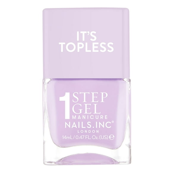 Nails.INC, It's Topless Gel-Like Nail Polish, 4-in-1 Base Coat, Treatment, Color & Top Coat, Hailey, Lavender Lilac, 0.47 oz