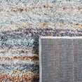 thumbnail image 6 of SAFAVIEH Berber Bijar Abstract Polyester Shag Area Rug, Blue Rust/Ivory, 4'5" x 6'5", 6 of 8