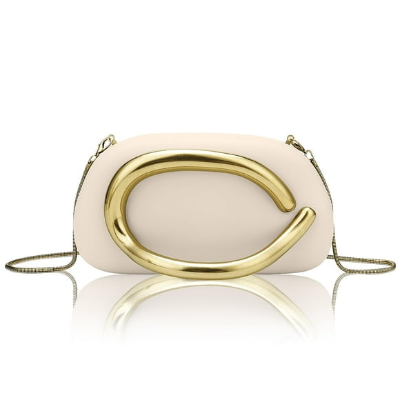 Bolso de noche Rkrouco Chocolates Clutch de piel sintética blanca