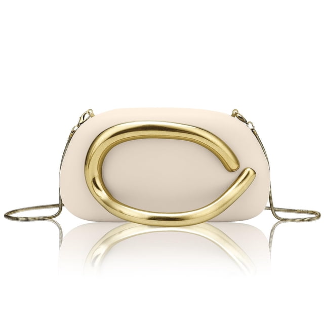 Bolso de noche Rkrouco Chocolates Clutch de piel sintética blanca