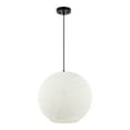 thumbnail image 5 of JONATHAN Y Lacey 19.5" 1-Light Bohemian Minimalist Iron/Rope Woven Globe LED Pendant, White/Black, 5 of 11