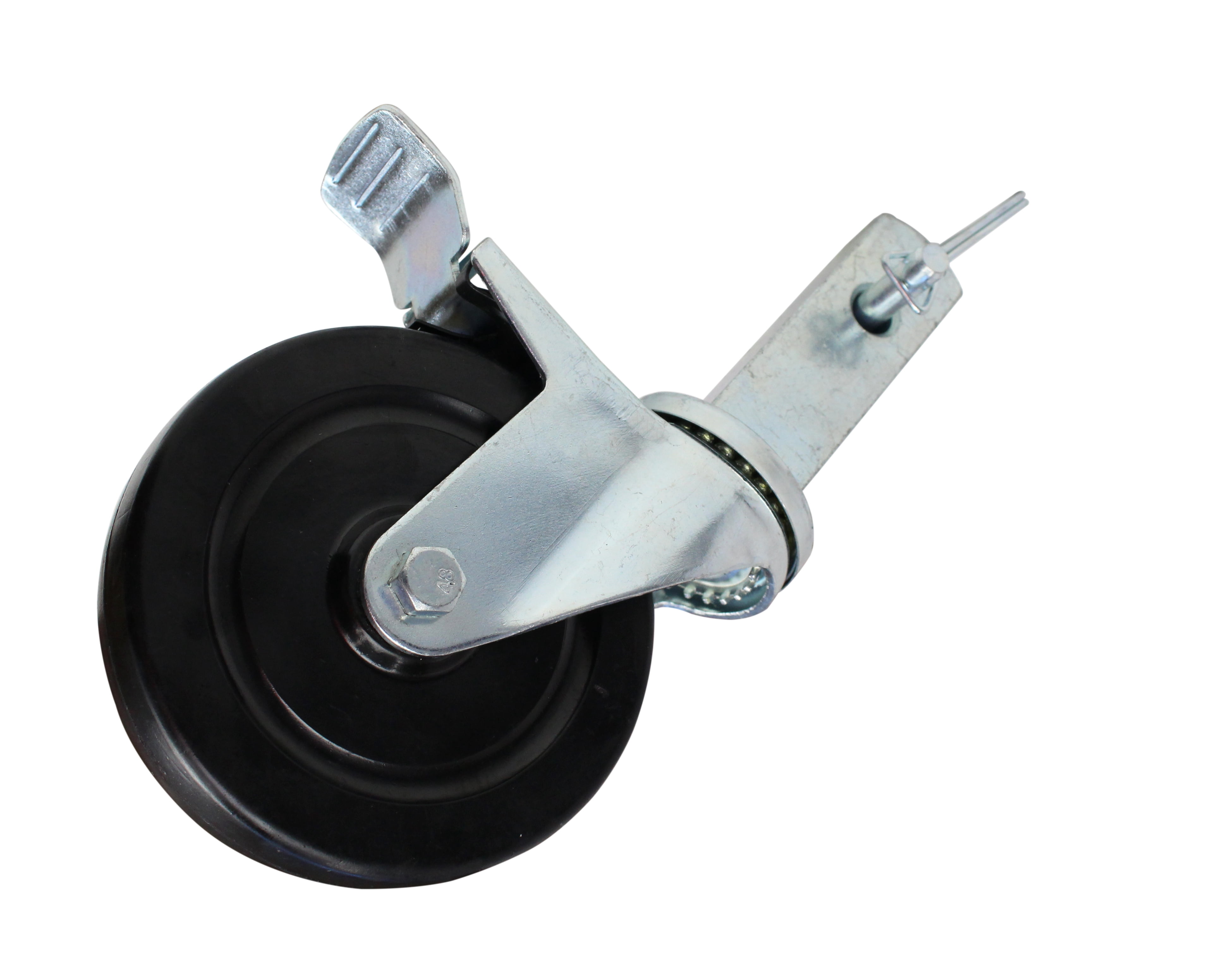 RK 5-inch Hard Rubber Wheel Solid Plate Casters with Brake, Set of 4